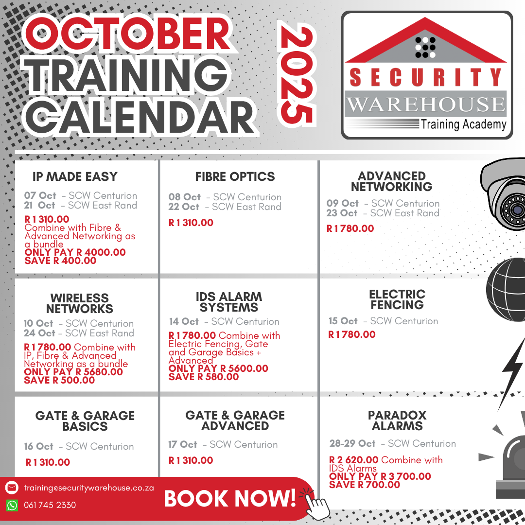 Your October Training Line-up is Here! - Security Warehouse
